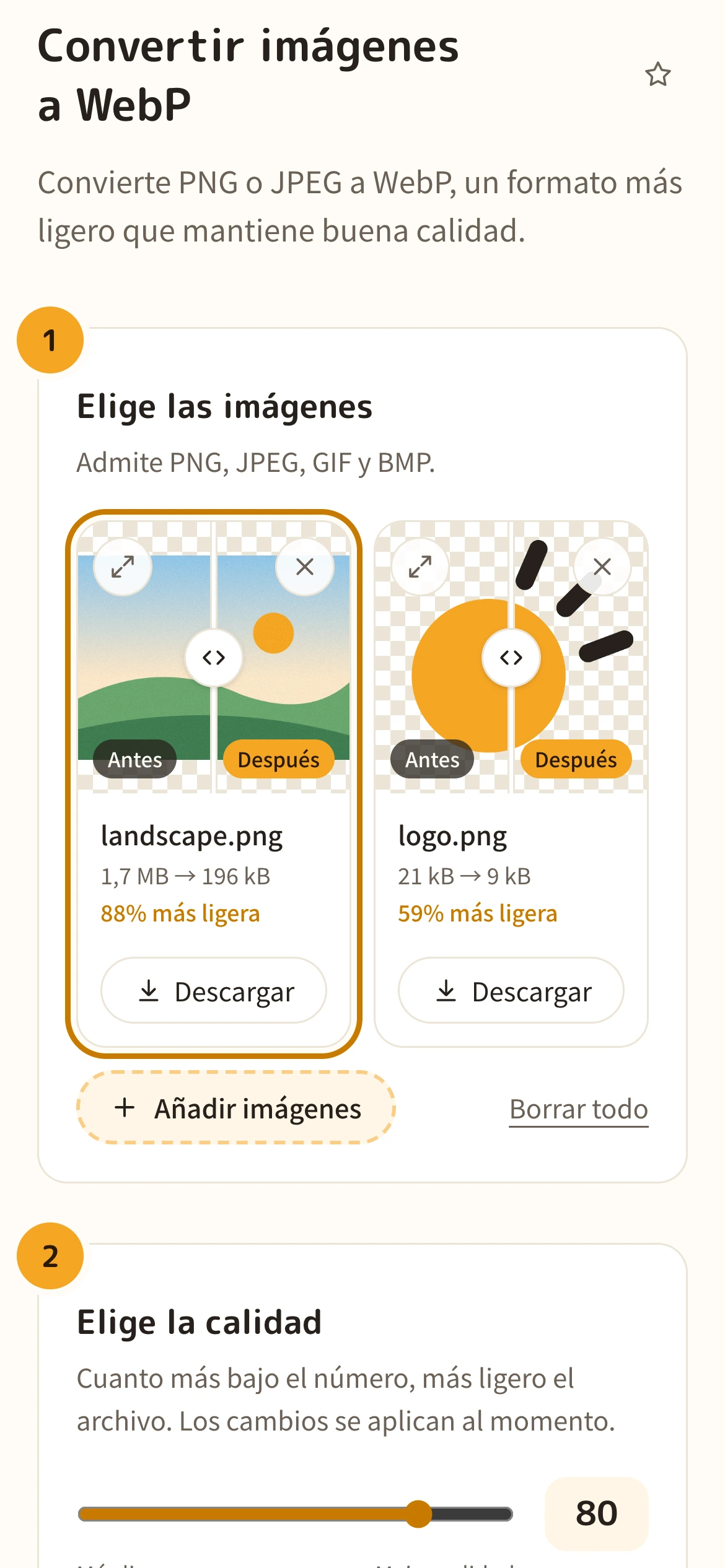 Imágenes convertidas con su nuevo tamaño